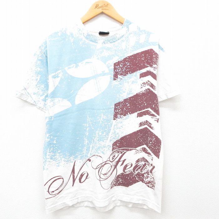 ノーフィア 00s 半袖Tシャツ ビッグロゴ ホワイト L | 古着