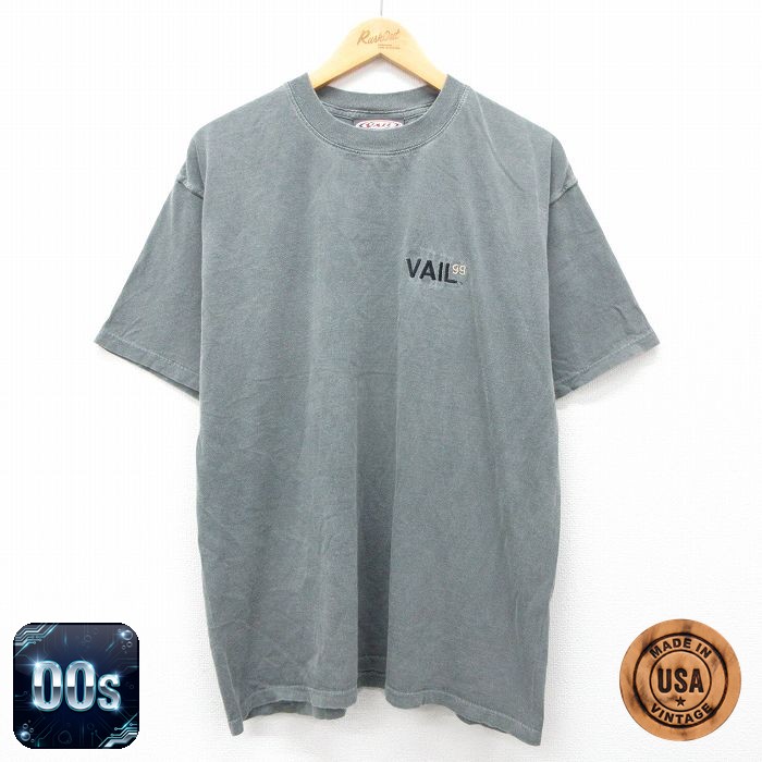 00s 半袖Tシャツ ワンポイントロゴ グリーン XL | 古着