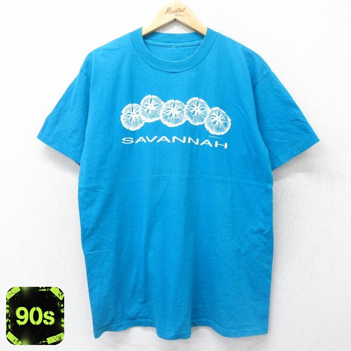 90s 半袖Tシャツ SAVANNAH ライトブルー XL | 古着