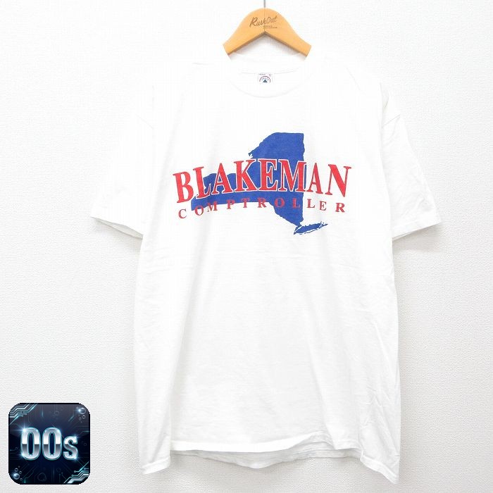 00s 半袖Tシャツ BLAKEMAN ニューヨーク ホワイト XL | 古着