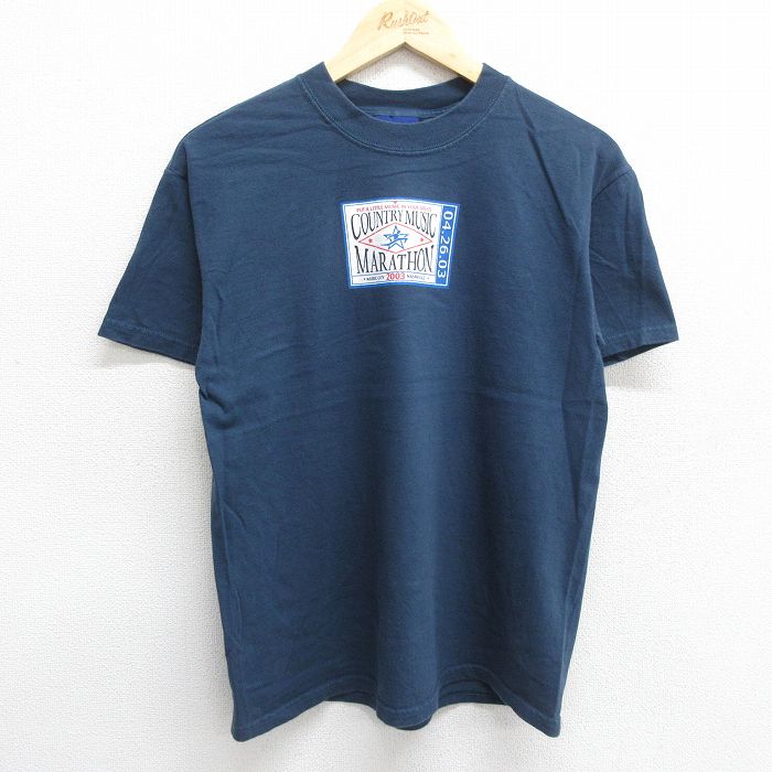 リーボック 00s 半袖Tシャツ マラソン ネイビー M | 古着