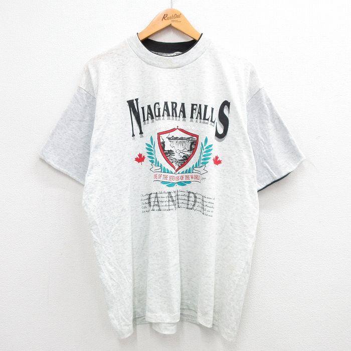 00s 半袖Tシャツ ナイアガラの滝 グレー XL | 古着