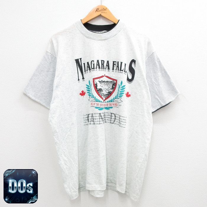 00s 半袖Tシャツ ナイアガラの滝 グレー XL | 古着