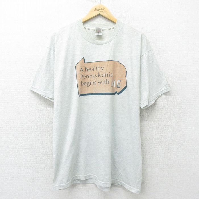 【50%OFF】XL★古着 フルーツオブザルーム 半袖 ビンテージ Tシャツ メンズ 00年代 00s ME クルーネック 薄グレー 霜降り 24jun14 中古