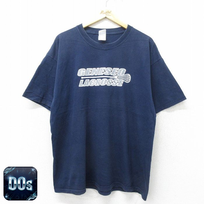 00s 半袖Tシャツ ラクロス ネイビー XL | 古着