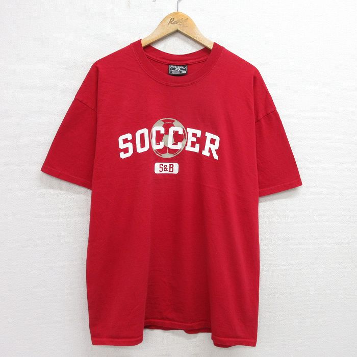 STEVE&BARRYS 00s 半袖Tシャツ サッカー レッド XL | 古着