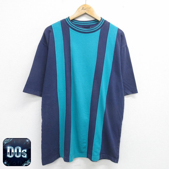 00s 半袖Tシャツ ツートンカラー ネイビー XL | 古着