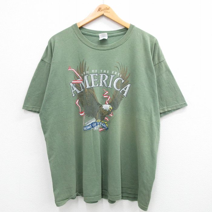 00s 半袖Tシャツ ワシ グリーン XL | 古着