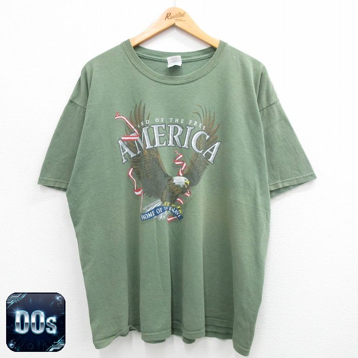 00s 半袖Tシャツ ワシ グリーン XL | 古着