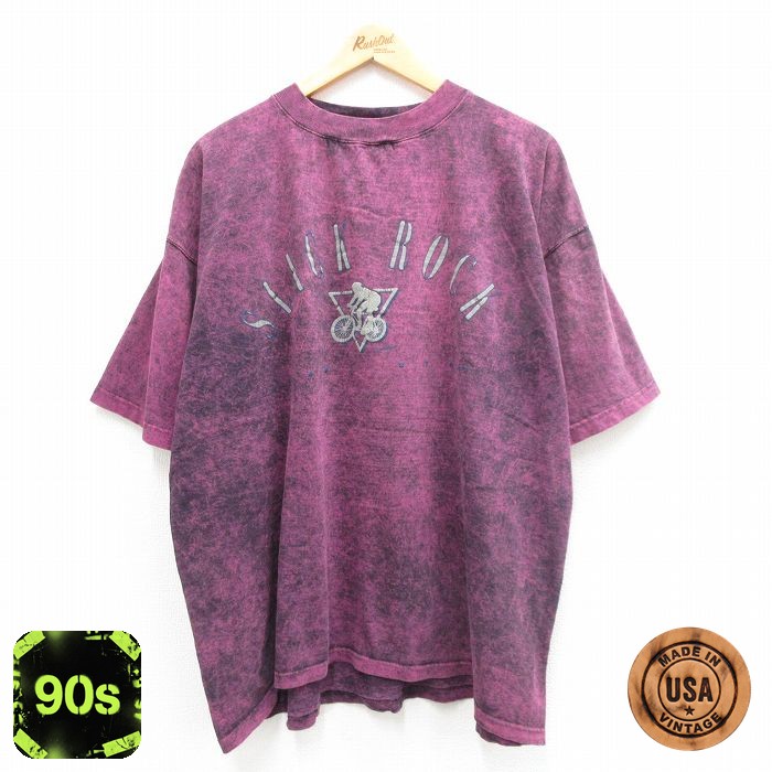 90s 半袖Tシャツ SLICK ROCK パープル XL | 古着