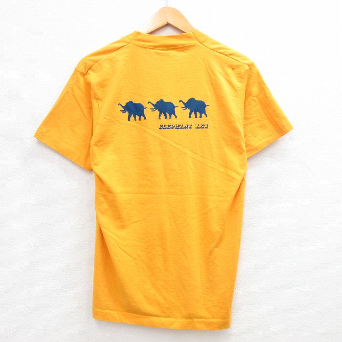M★古着 フルーツオブザルーム 半袖 ビンテージ Tシャツ メンズ 90年代 90s ゾウ クルーネック USA製 オレンジ 24jun19 中古