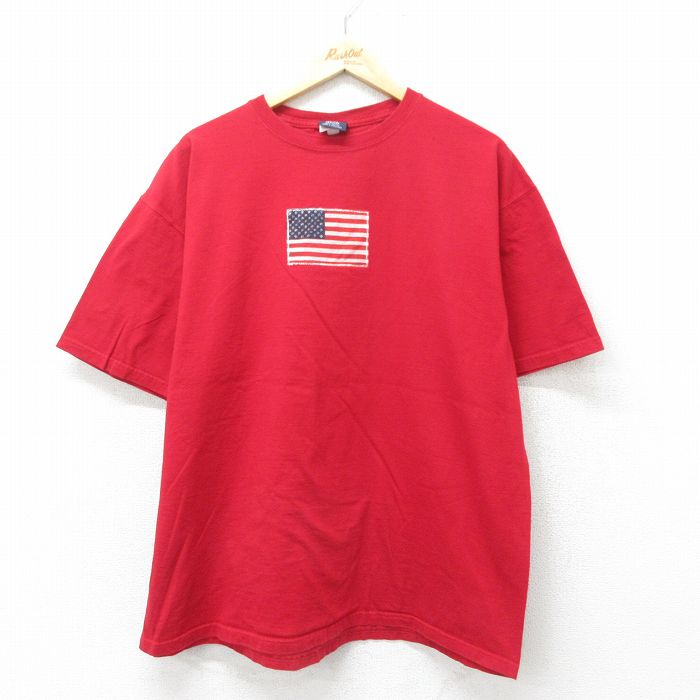 ランズエンド 00s 半袖Tシャツ 星条旗 レッド XL | 古着