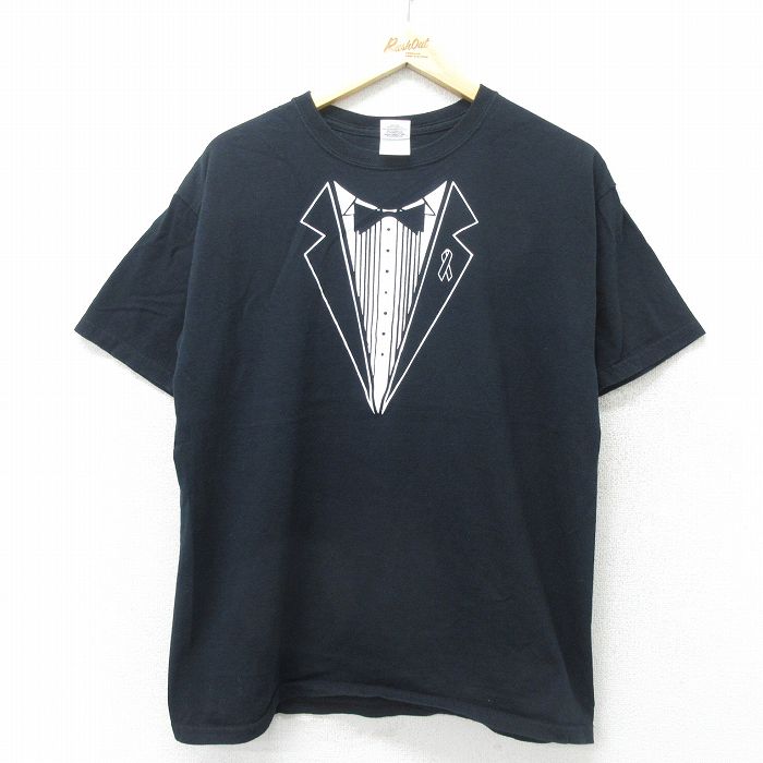 00s 半袖Tシャツ タキシード ブラック L | 古着