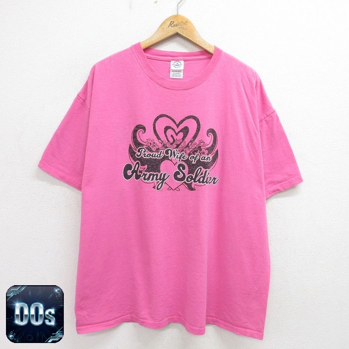 00s 半袖Tシャツ Army Soldier ピンク XL | 古着