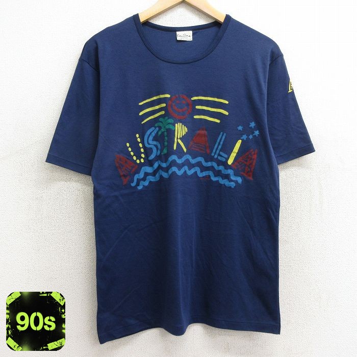 90s 半袖Tシャツ スマイル ネイビー M | 古着