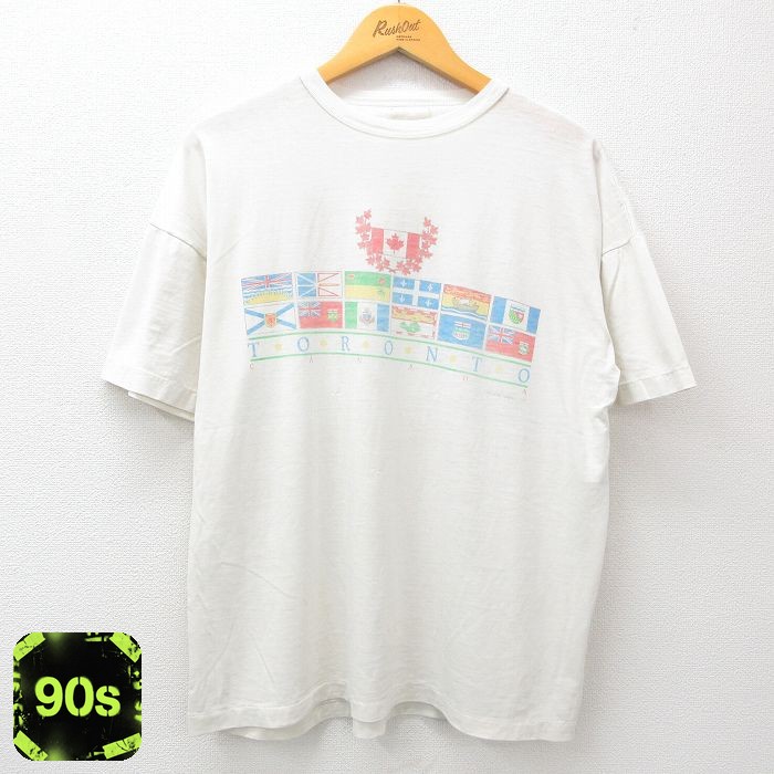 90s 半袖Tシャツ 国旗 ホワイト XL | 古着