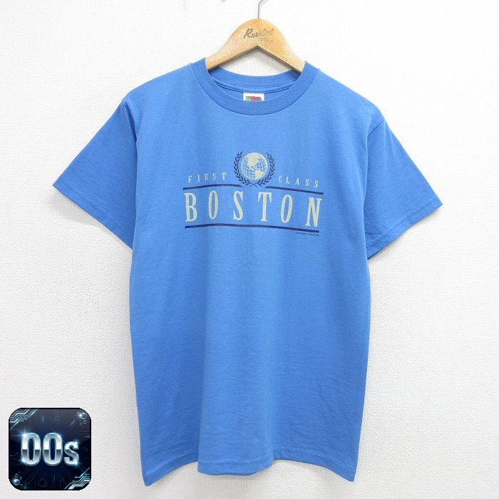 【50%OFF】フルーツオブザルーム 00s 半袖Tシャツ ボストン ネイビー M | 古着