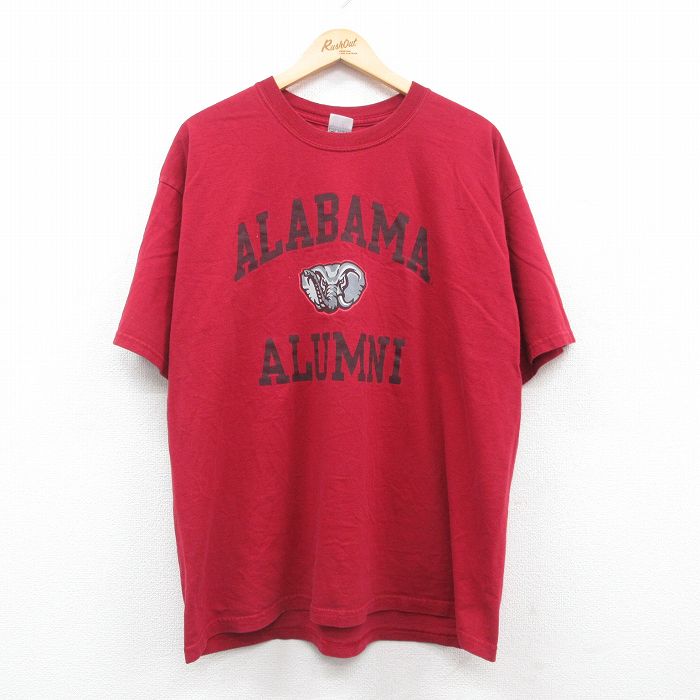 XL★古着 半袖 ビンテージ Tシャツ メンズ 00年代 00s ALABAMA ALUMNI ゾウ 大きいサイズ コットン クルーネック エンジ 24jun27 中古