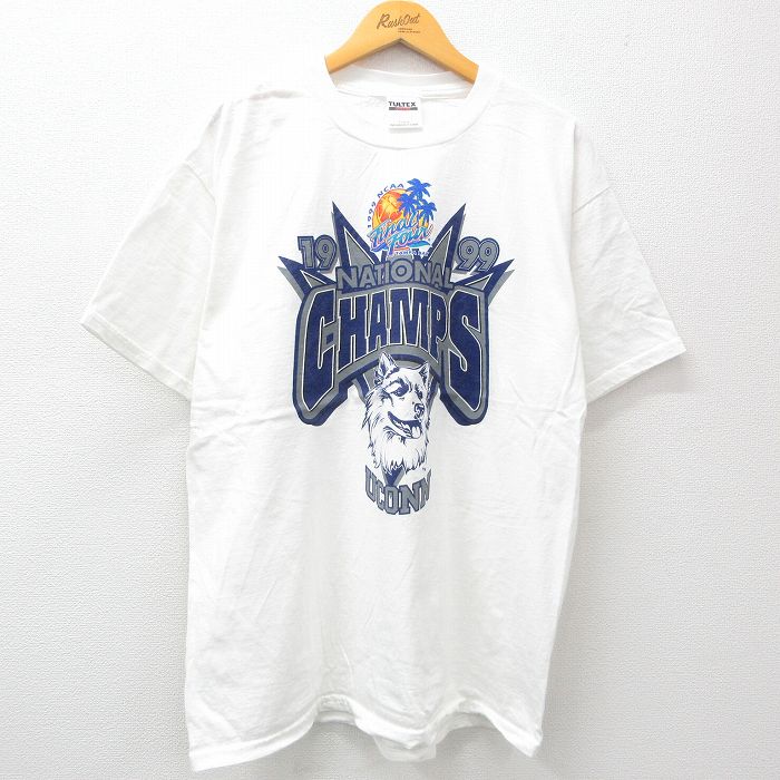 90s 半袖Tシャツ コネチカットハスキーズ ホワイト XL | 古着