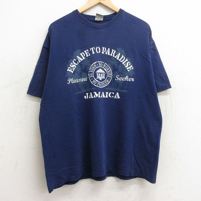 90s 半袖Tシャツ ジャマイカ ネイビー XL | 古着