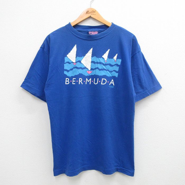 90s 半袖Tシャツ ヨット ブルー XL | 古着