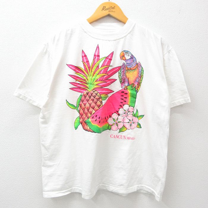 90s 半袖Tシャツ スイカ ホワイト XL | 古着