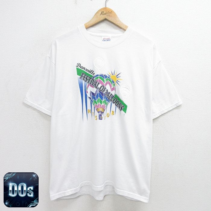 ヘインズ 00s 半袖Tシャツ 気球 ホワイト XL | 古着
