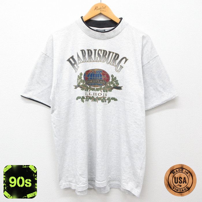 SIGNAL 90s 半袖Tシャツ 霜降り グレー XL | 古着