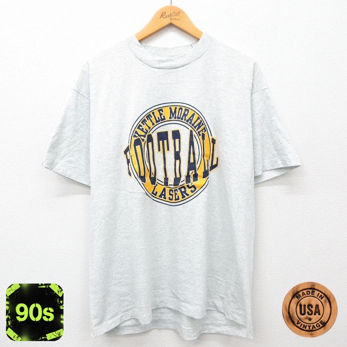 フルーツオブザルーム 90s 半袖Tシャツ フットボール グレー XL | 古着