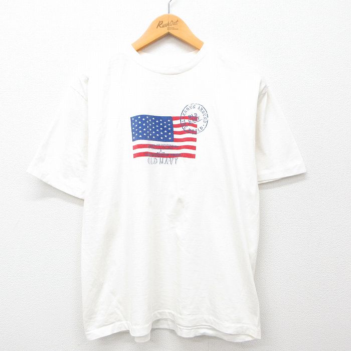 OLD NAVY 90s 半袖Tシャツ 星条旗 生成り L | 古着