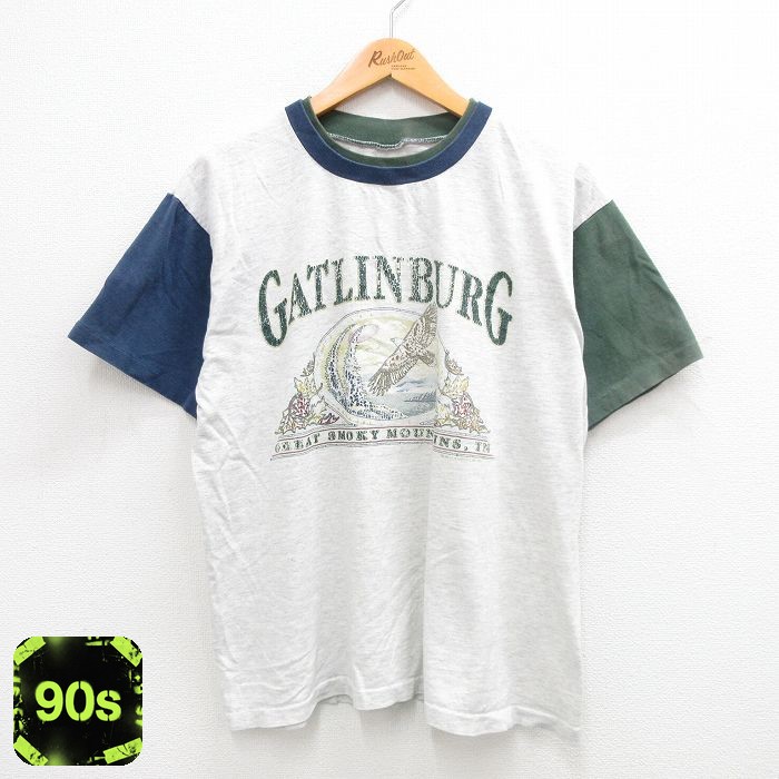 ガットリンバーグ 90s 半袖Tシャツ ワシ グレー メンズL相当 | 古着