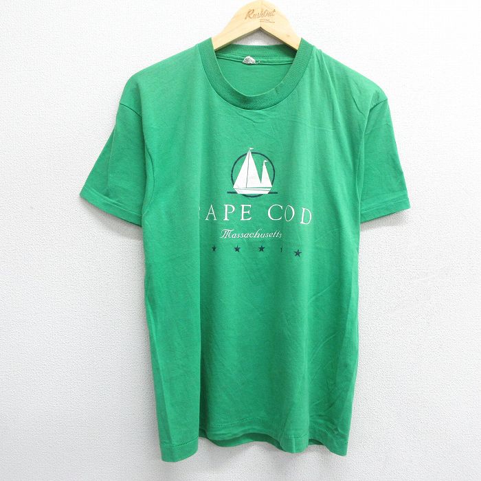 スクリーンスターズ 80s 半袖Tシャツ ケープコッド ヨット グリーン L | 古着