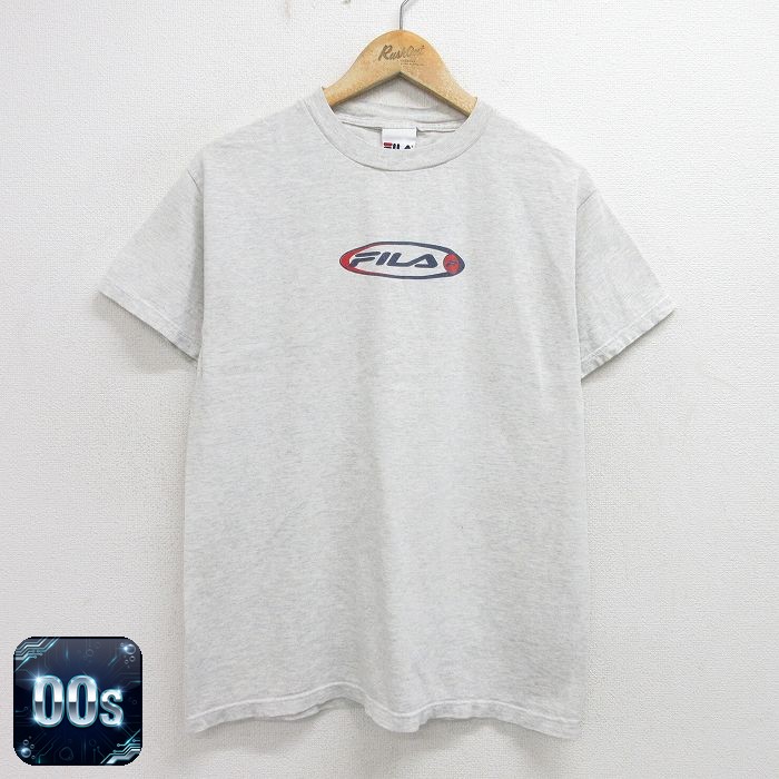 【50%OFF】フィラ 00s 半袖Tシャツ ビッグロゴ グレー M | 古着