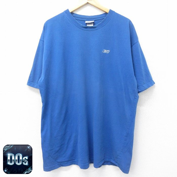 リーボック 00s 半袖Tシャツ ワンポイントロゴ ブルー XL | 古着