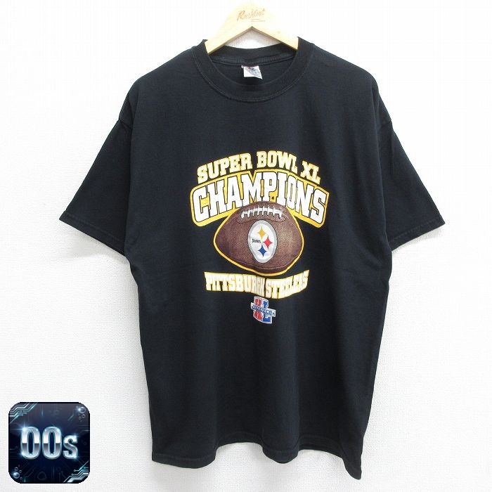 【50%OFF】00s 半袖Tシャツ ピッツバーグスティーラーズ ブラック XL | 古着