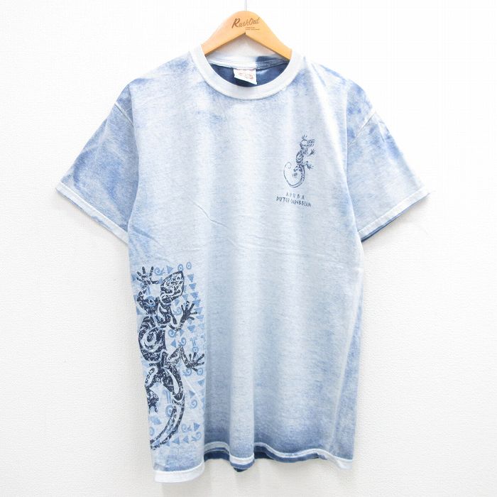 00s 半袖Tシャツ トカゲ ネイビー XL | 古着