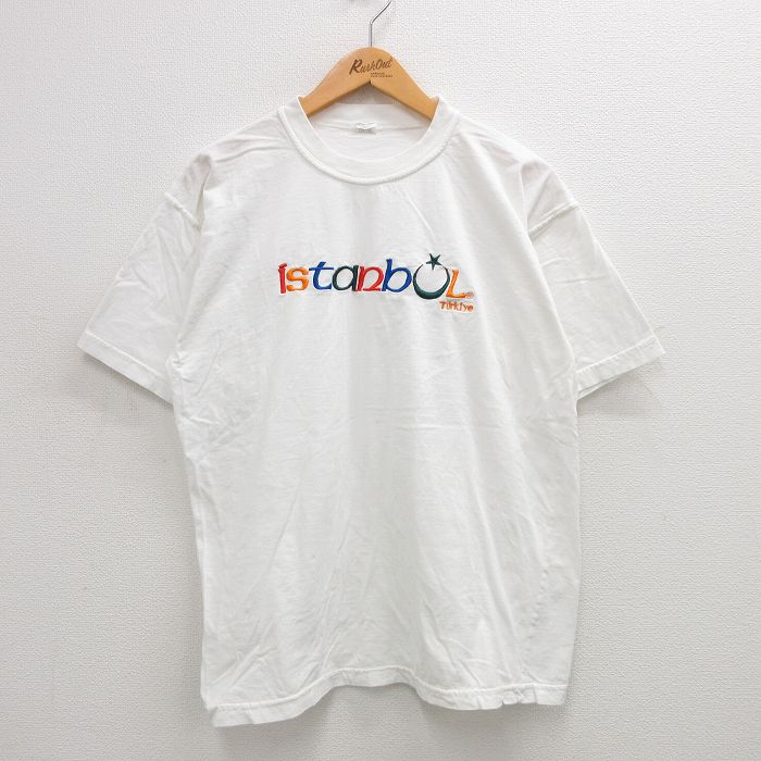 L★古着 半袖 ビンテージ Tシャツ メンズ 00年代 00s イスタンブール コットン クルーネック 白 ホワイト 24jul11 中古