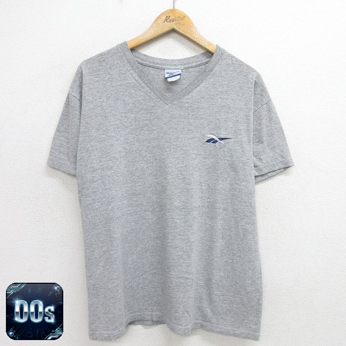 リーボック 00s 半袖Tシャツ ワンポイントロゴ グレー L | 古着