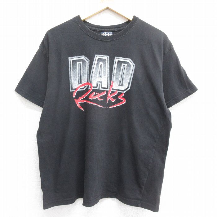 L★古着 半袖 ビンテージ Tシャツ メンズ 00年代 00s DAD Rocks クルーネック 黒 ブラック 24jul12 中古
