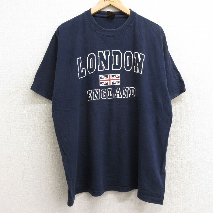 00s 半袖Tシャツ ユニオンジャック ネイビー XL | 古着