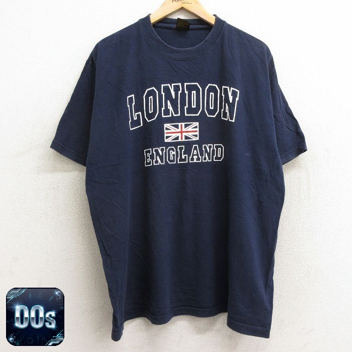 00s 半袖Tシャツ ユニオンジャック ネイビー XL | 古着