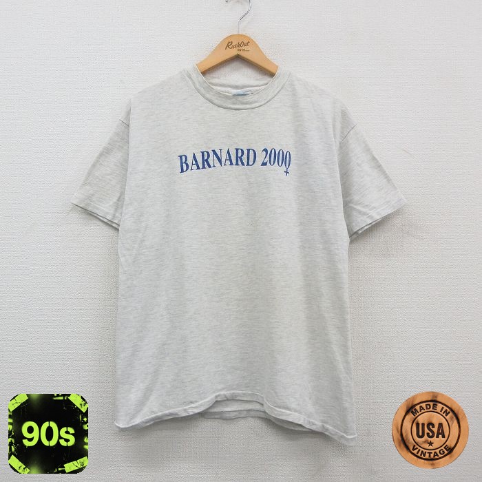 ヘインズ 90s 半袖Tシャツ BARNARD グレー L | 古着