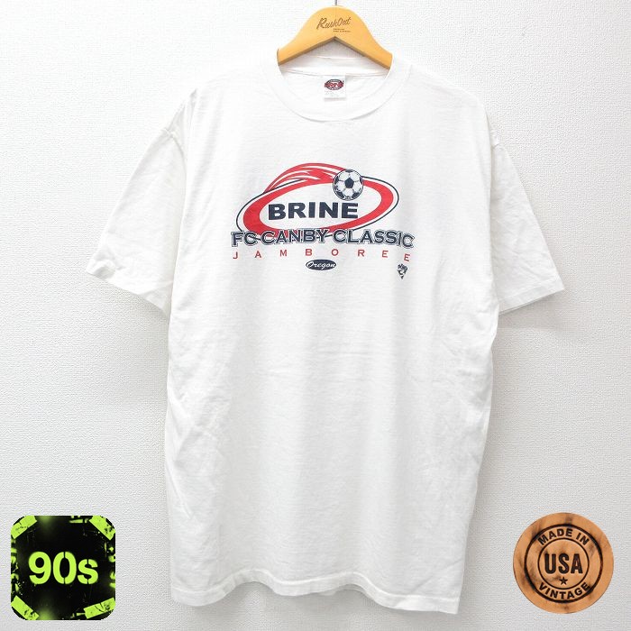 90s 半袖Tシャツ サッカーボール ホワイト XL | 古着