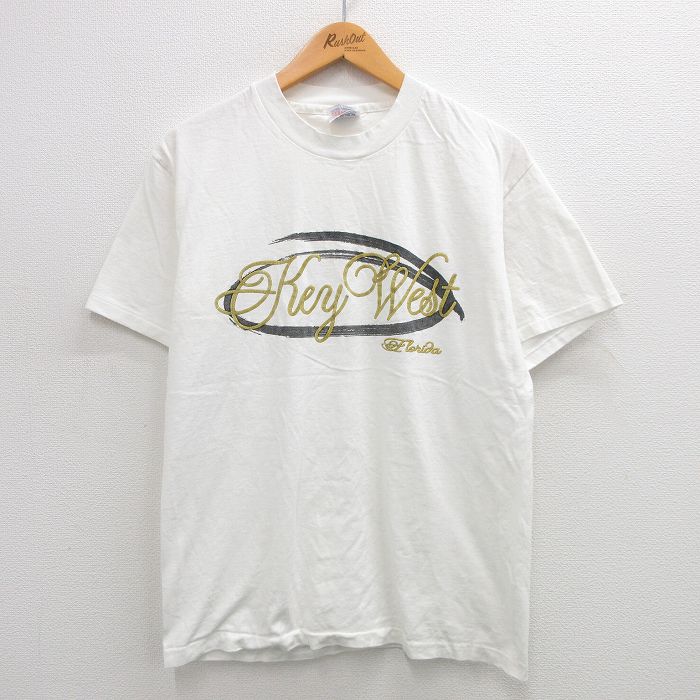 M★古着 ヘインズ Hanes 半袖 ビンテージ Tシャツ メンズ 00年代 00s キーウエスト コットン クルーネック 白 ホワイト 24jul13 中古