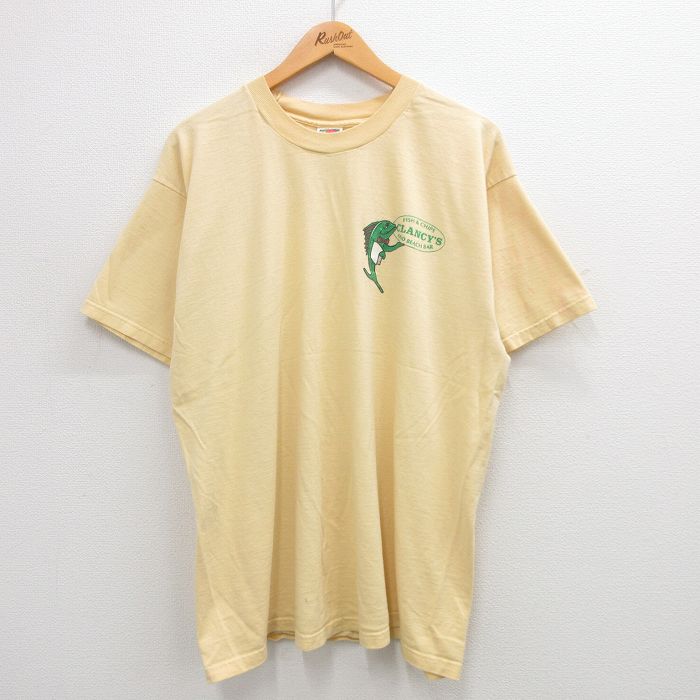 フルーツオブザルーム 00s 半袖Tシャツ フィッシュ&チップス イエロー XL | 古着