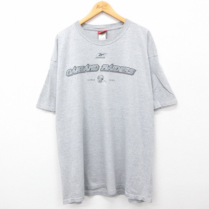 リーボック 00s 半袖Tシャツ NFLオークランドレイダース グレー XL | 古着
