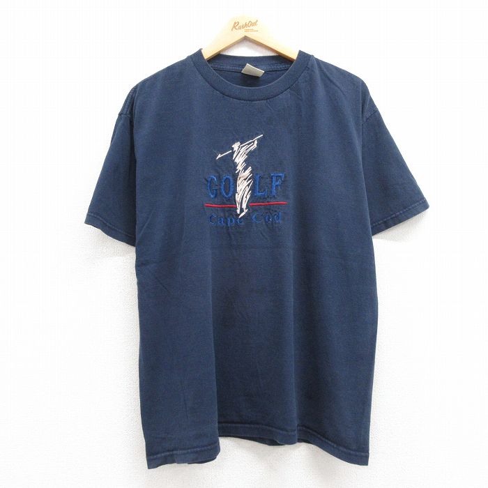 00s 半袖Tシャツ ゴルフ ネイビー XL | 古着