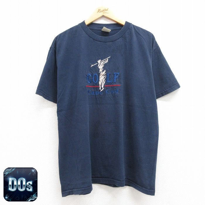 00s 半袖Tシャツ ゴルフ ネイビー XL | 古着