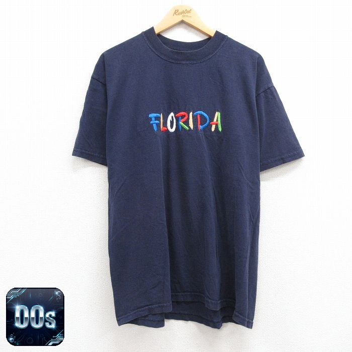 00s 半袖Tシャツ フロリダ刺繍 ネイビー XL | 古着