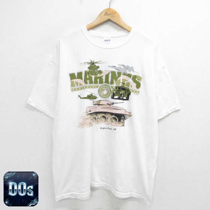 00s 半袖Tシャツ ミリタリー ホワイト XL | 古着